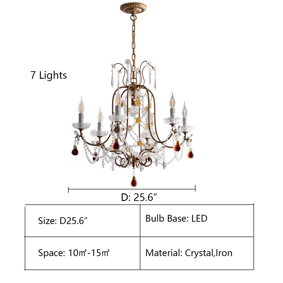 Ornate French Antique Crystal Ceiling Chandelier-MEET LIGHTING