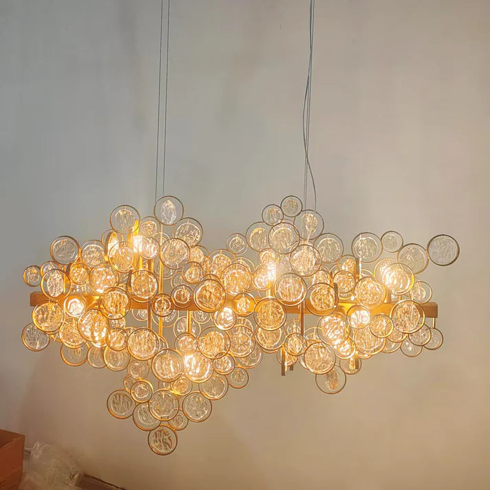 Trento Clustered Glass Linear Chandelier 55"