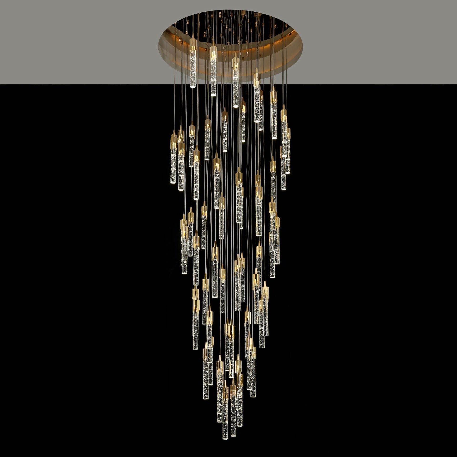 Modern Stair Light Foyer Staircase Hall Ceiling Lamps Spiral Stair Chandelier Crystal Droplight Luxury Hall Decoration Lights-MEET LIGHTING