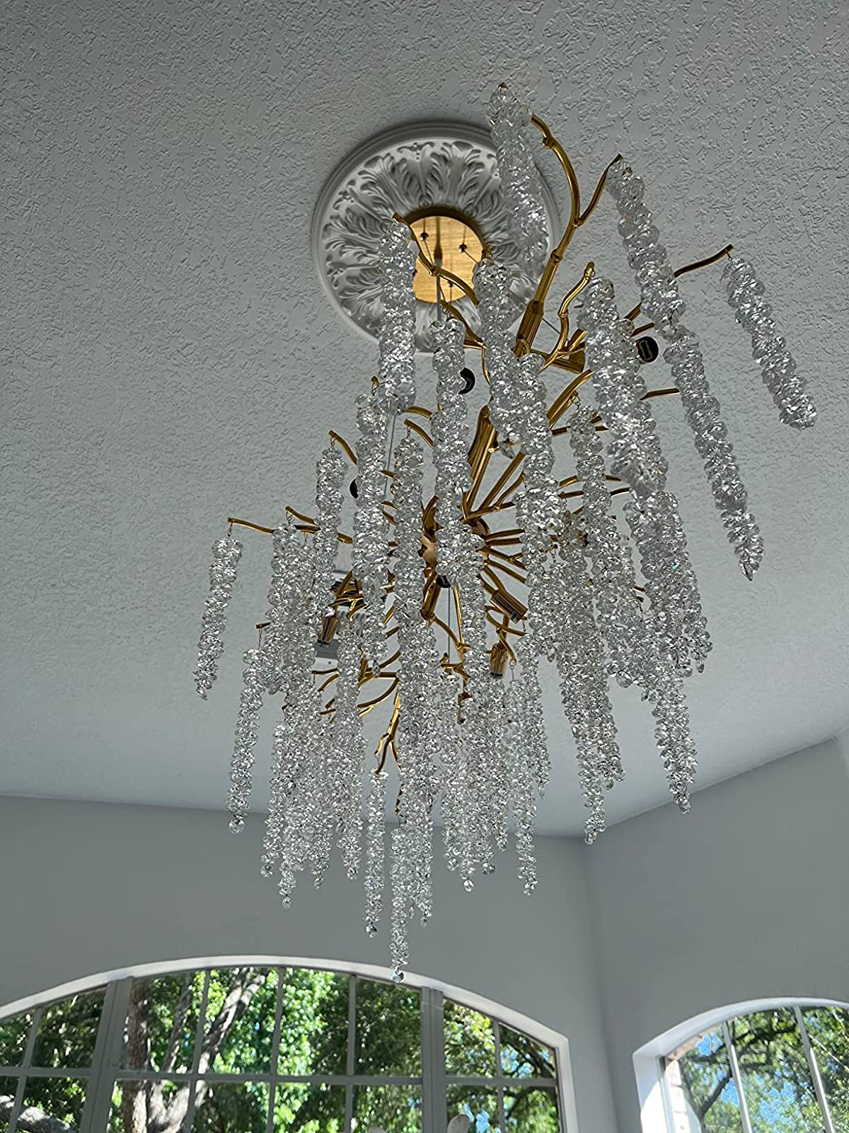 Branch Style Ceiling Light Crystal icicle Chandelier For Dining Table for Modern Home-MEET LIGHTING
