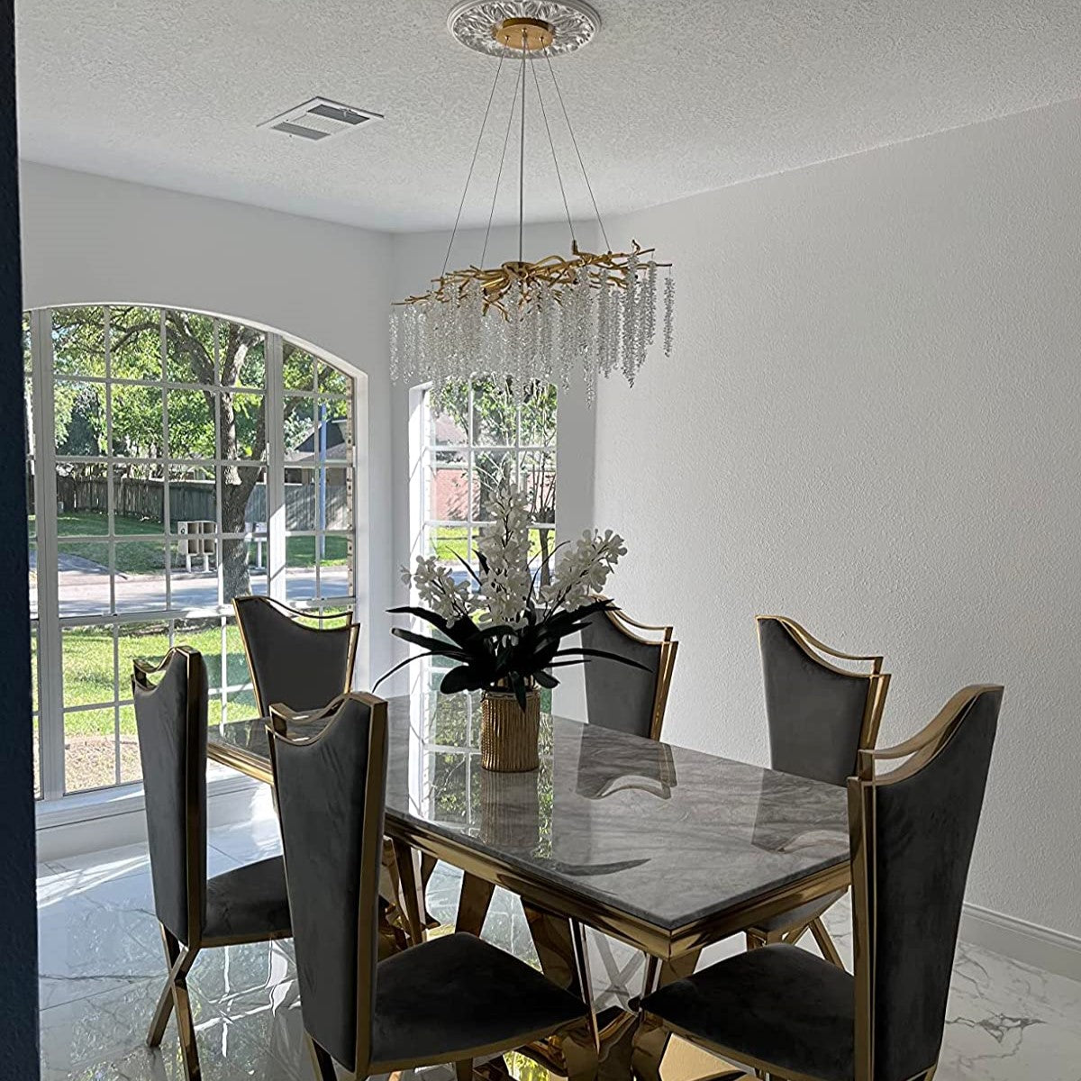 Branch Style Ceiling Light Crystal icicle Chandelier For Dining Table for Modern Home-MEET LIGHTING