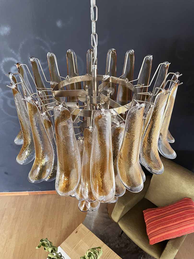 Murano Chandelier – 52 petals – Amber