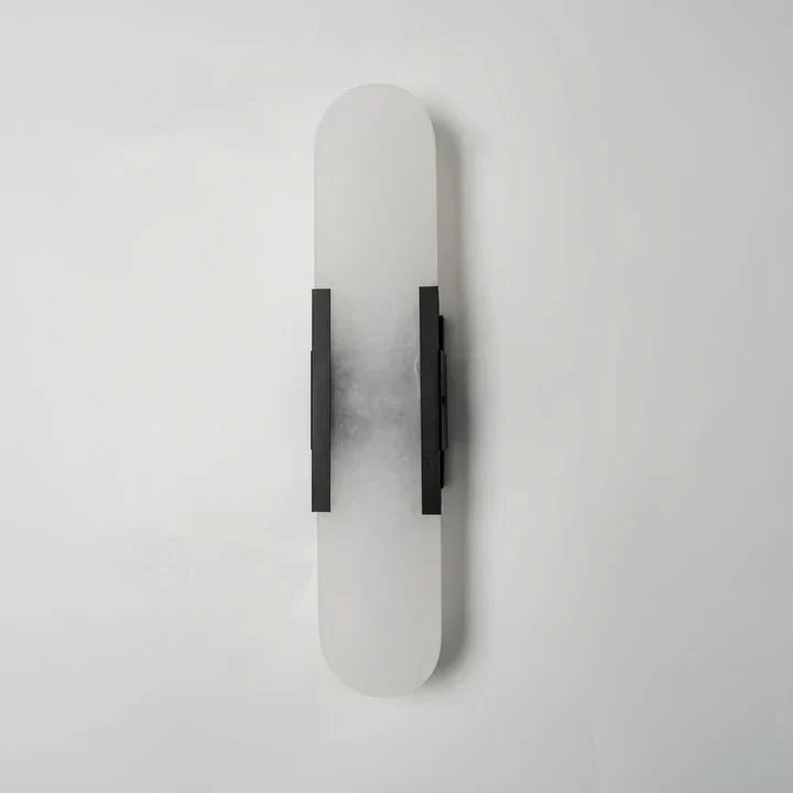 Modern Melange Elongated Alabaster Linear Wall Sconce
