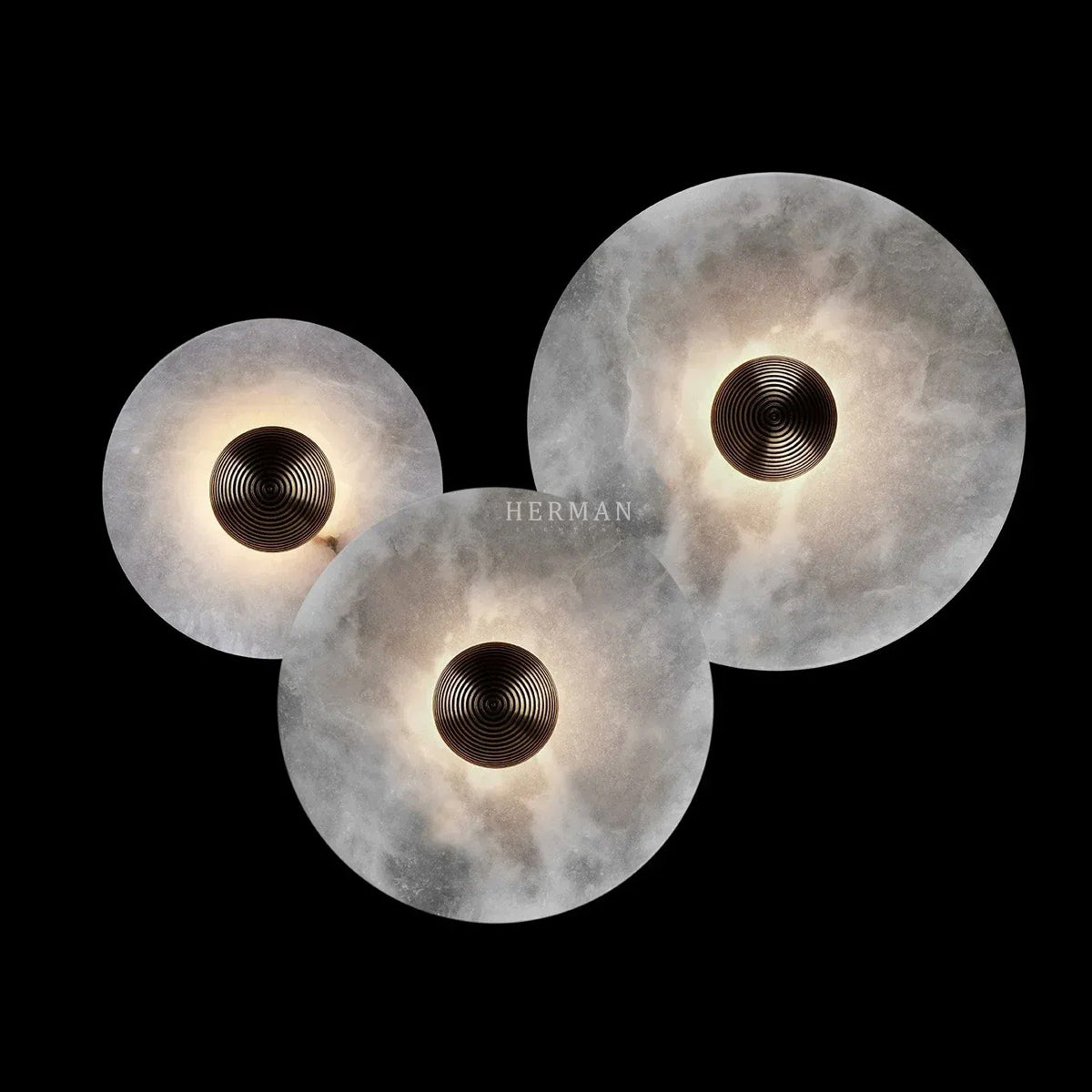 Median Alabaster Flush mount - 3 Surface by Meetlighting