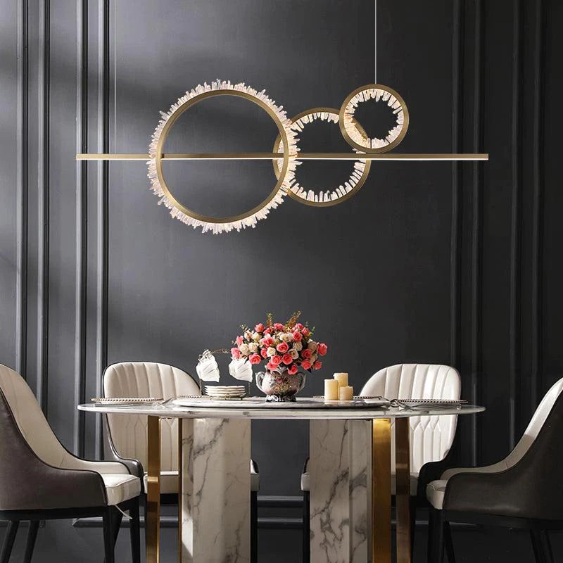 Rose Rock Crystal Gear Chandelier Contemporary Chandelier Hallway-MEET LIGHTING