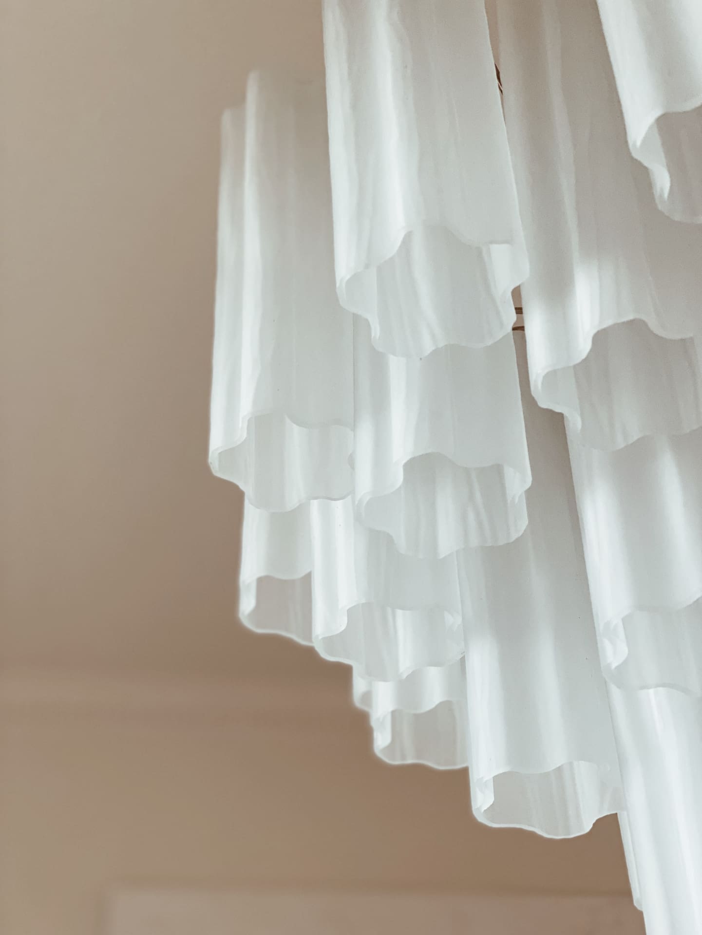 Matte White 36-Tube Murano Glass Chandelier