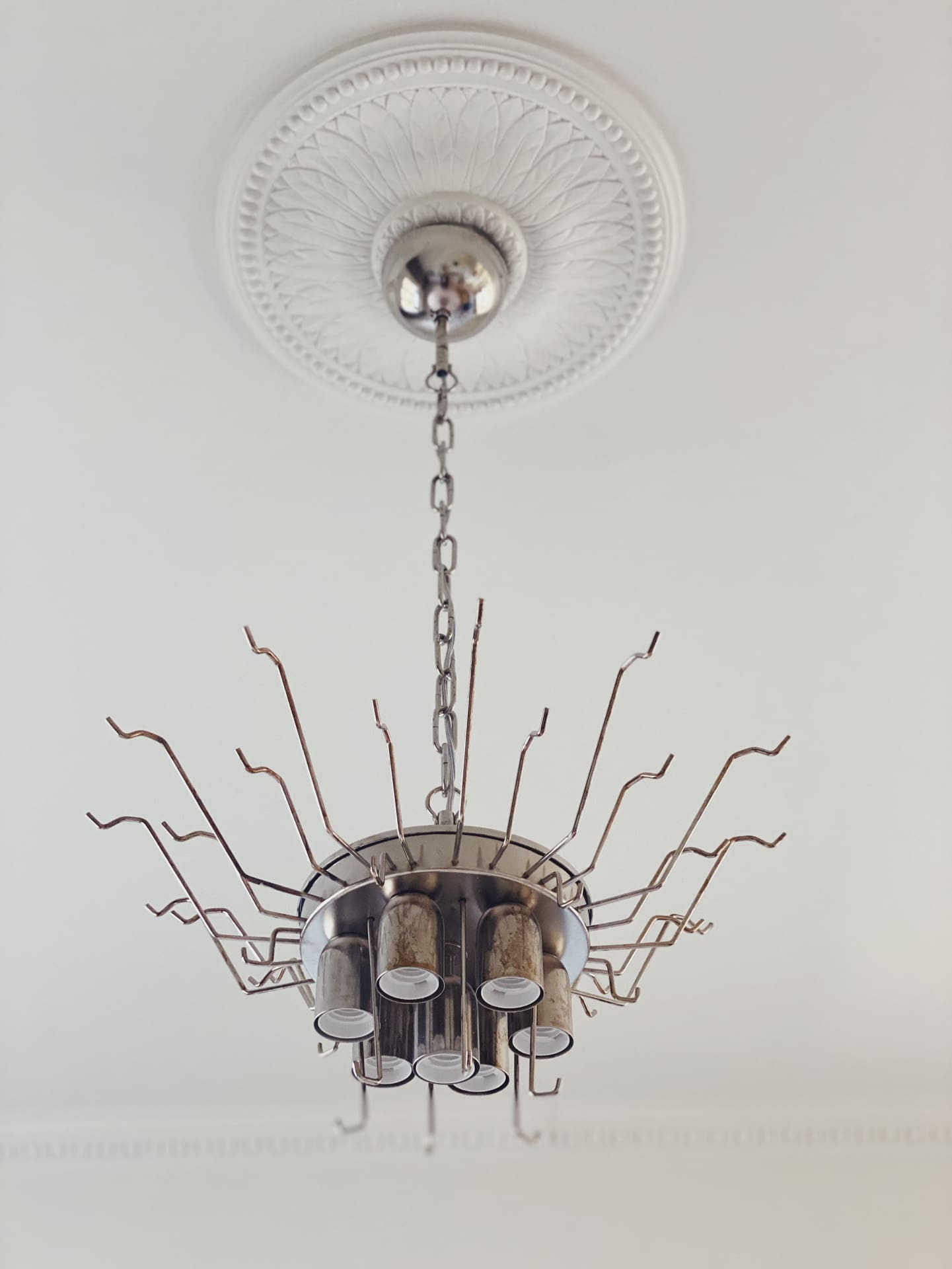 Matte White 36-Tube Murano Glass Chandelier