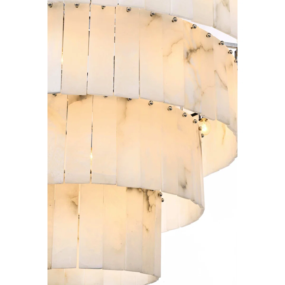 Intisar 40 inch Alabaster Chandelier in Satin Gold