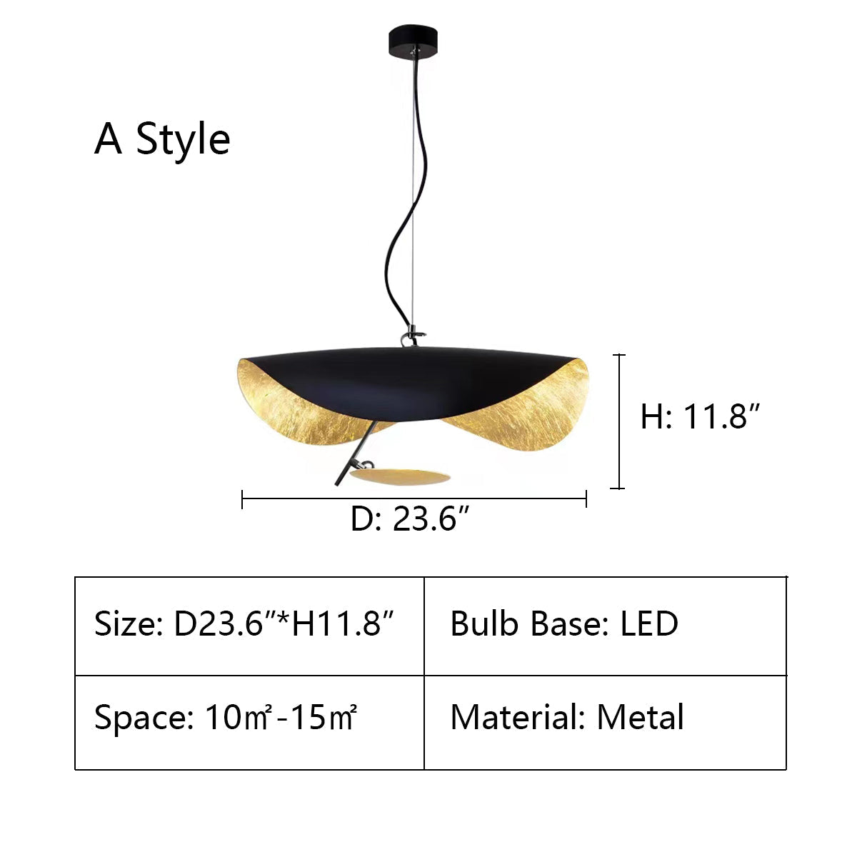 Designer Model Modern Art Hat Shape Gold Leaf Pendant Chandelier for Living/Dining Room-MEET LIGHTING