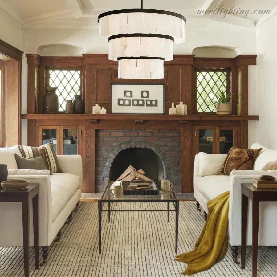 Alabaster 3 Tier Chandelier-MEET LIGHTING