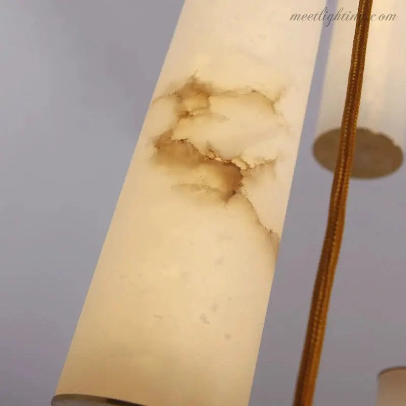 Alabaster Brass Spiral Indoor Modern Chandelier-MEET LIGHTING