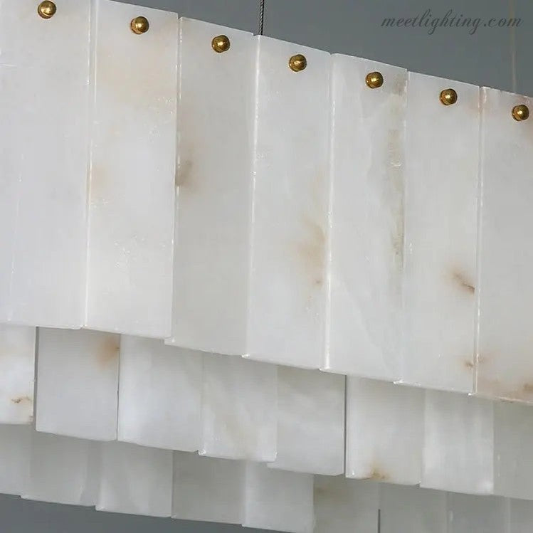 Alabaster Dining Room Round Chandelier Lighting-MEET LIGHTING