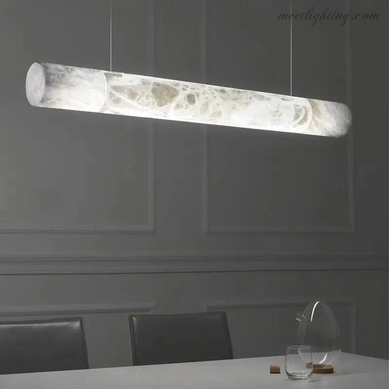 Alabaster Kitchen Round Tube Pendant Lights-Meet Lighting