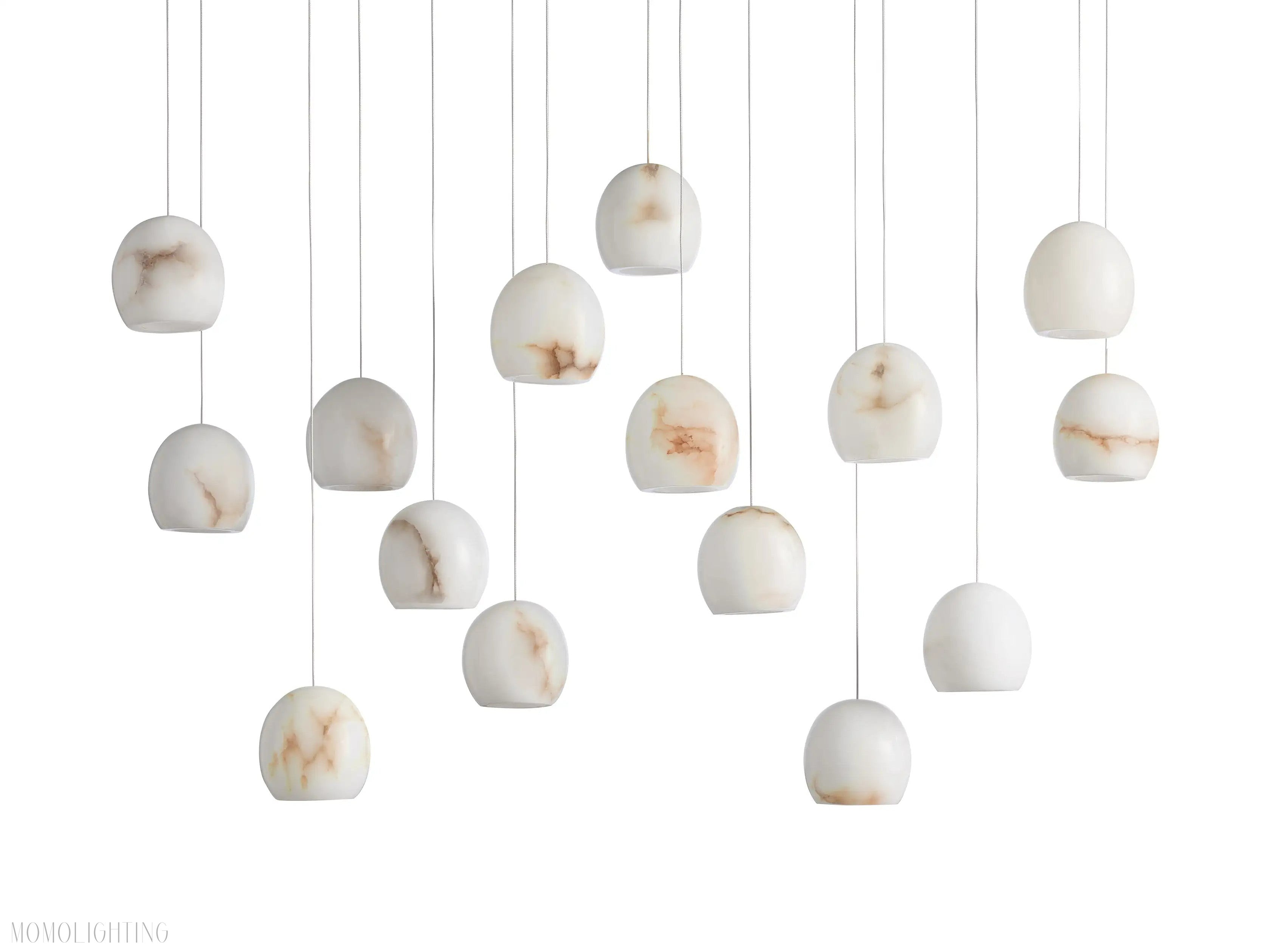 Alabaster Maeva Rectangular Chandelier 7 Light/ 15 Light/ 30 Light-Momo Lighting