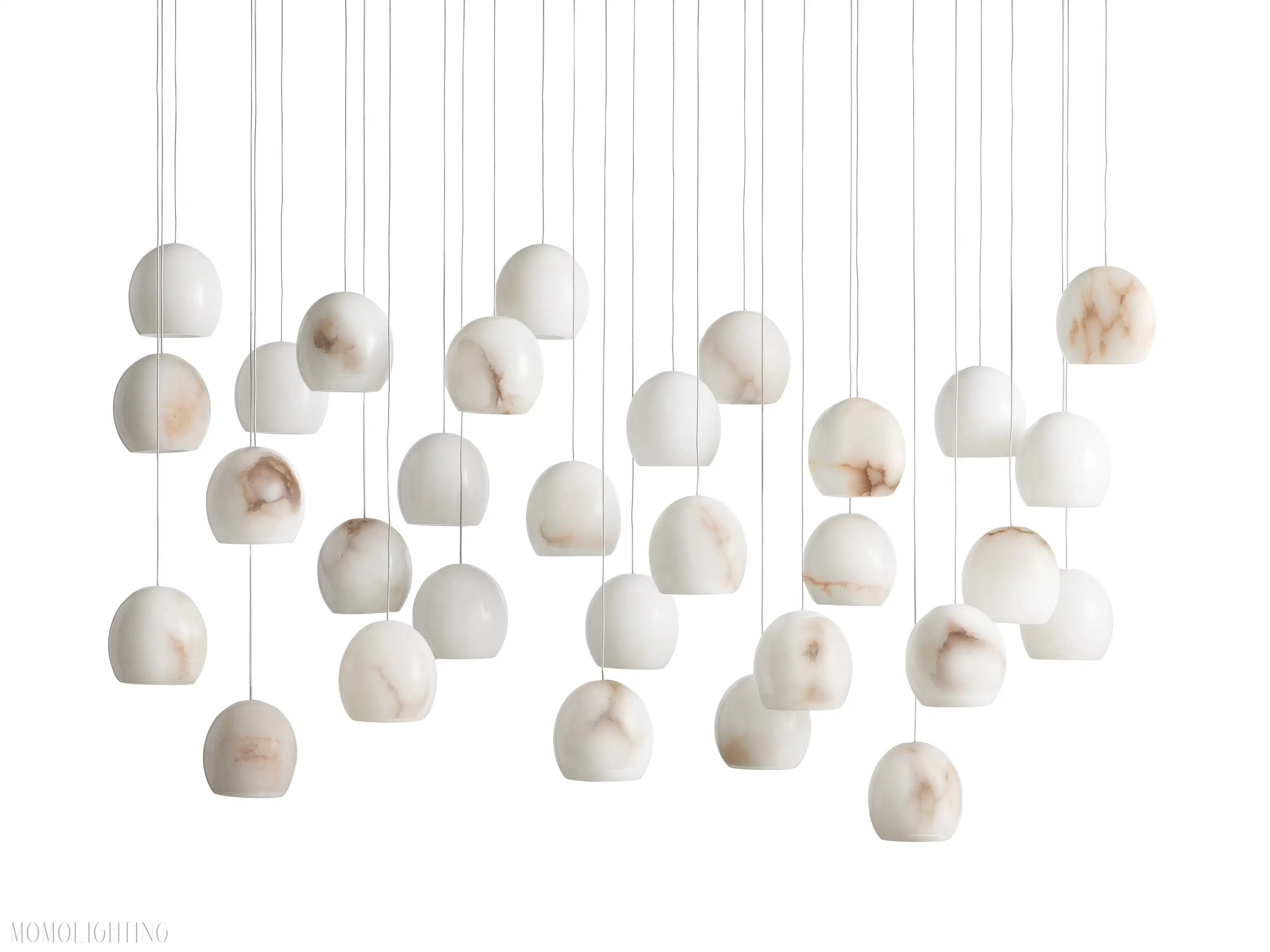 Alabaster Maeva Rectangular Chandelier 7 Light/ 15 Light/ 30 Light-Momo Lighting