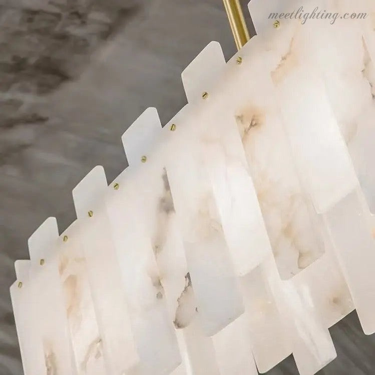 Alabaster Modern Rectangular Dining Room Chandeliers-MEET LIGHTING
