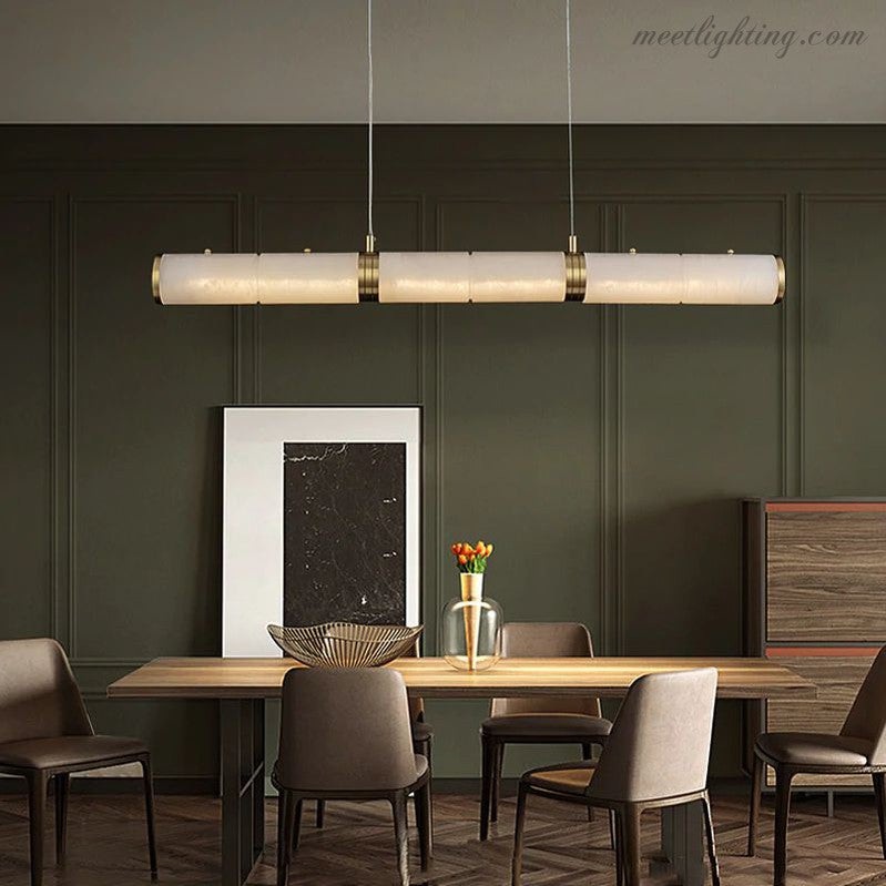 Alabaster Pillar Linear Chandelier-MEET LIGHTING