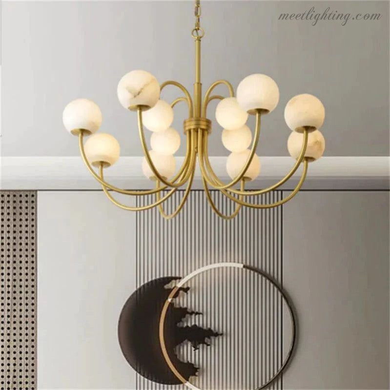 Alabaster Radial Chandelier-MEET LIGHTING