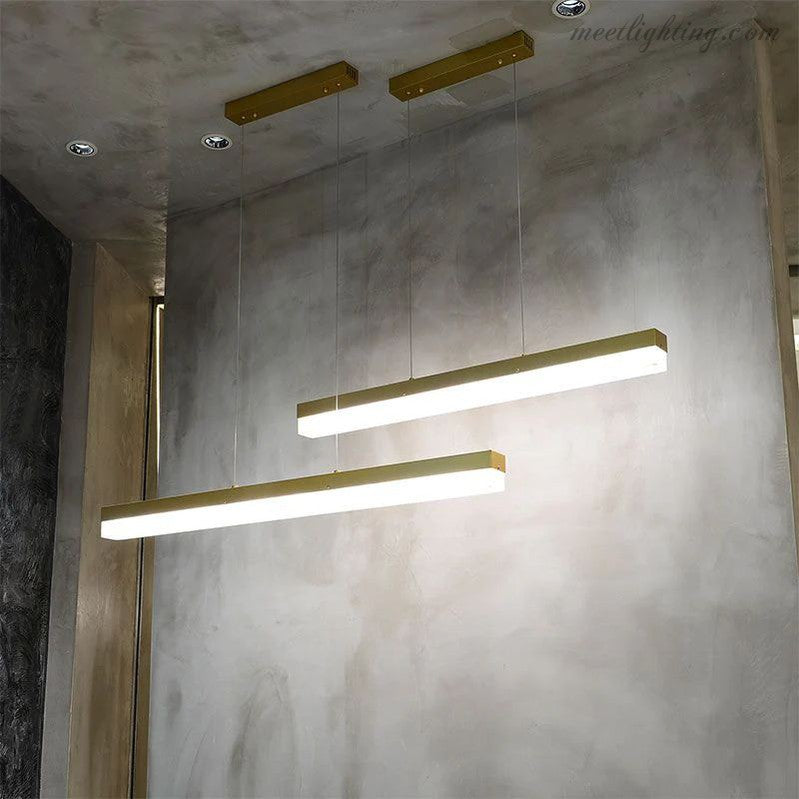 Alabaster Simple Linear Kitchen Island Chandelier-MEET LIGHTING