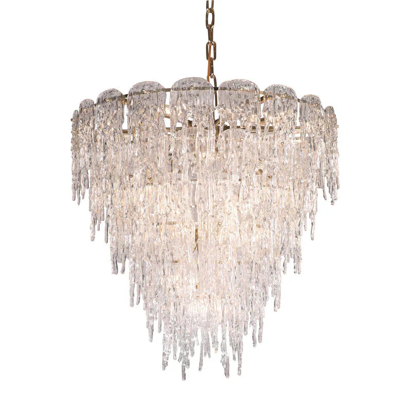 Aletta Melting Drop Crystal Glass Round Chandelier-MEET LIGHTING