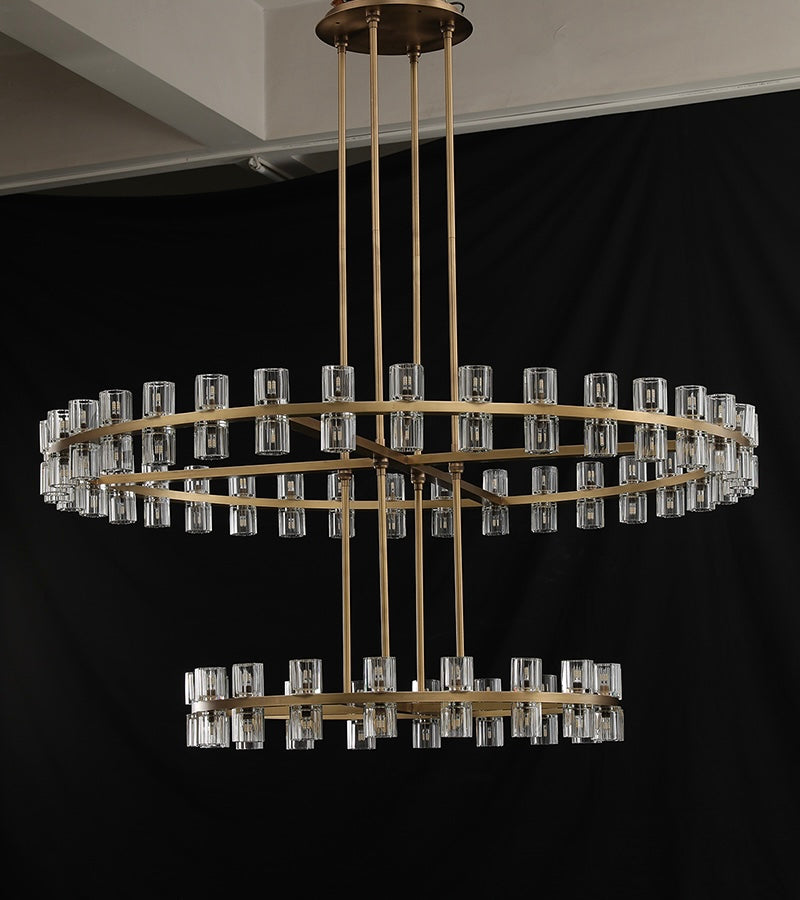 Arcachon Crystal 2-Tier Round Chandelier 54“ Customization-MEET LIGHTING