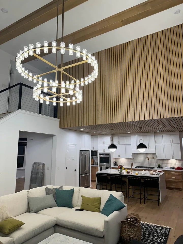 Arcachon Crystal 2-Tier Round Chandelier 54“ Customization-MEET LIGHTING