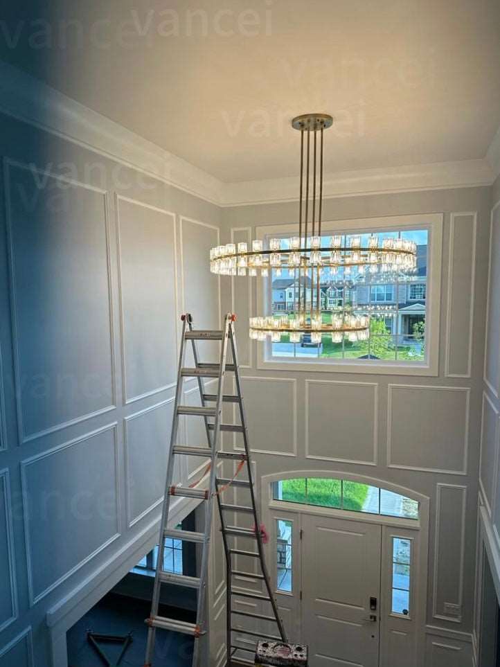 Arcachon Crystal 2-Tier Round Chandelier 54“ Customization-MEET LIGHTING