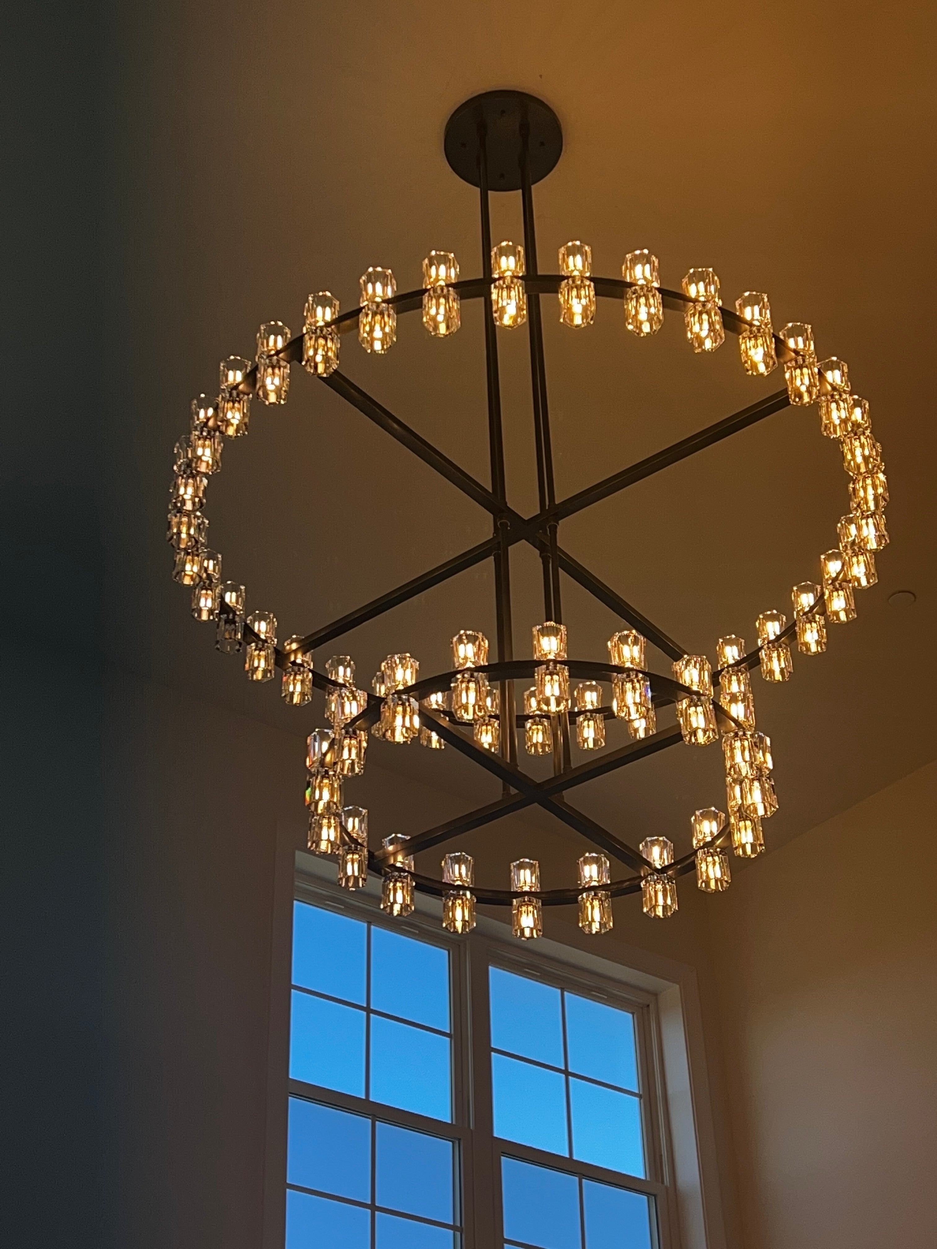 Arcachon Crystal 2-Tier Round Chandelier 54“ Customization-MEET LIGHTING