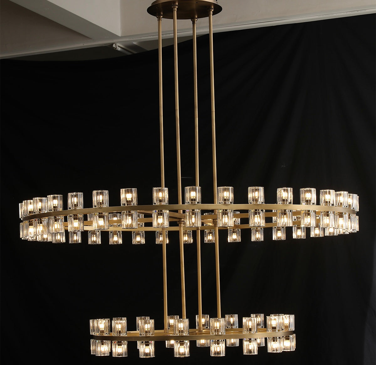 Arcachon Crystal 2-Tier Round Chandelier 54“ Customization-MEET LIGHTING