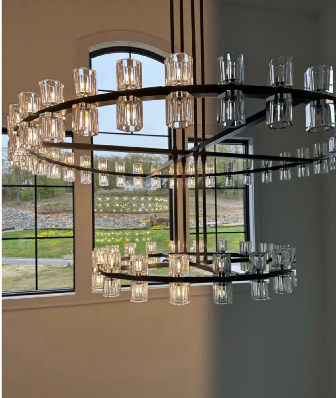 Arcachon Crystal 2-Tier Round Chandelier 54“ Customization-MEET LIGHTING