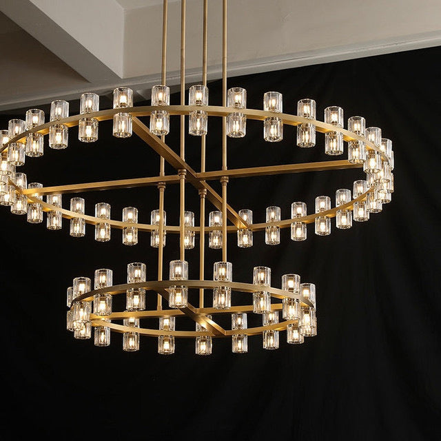 Arcachon Crystal 2-Tier Round Chandelier 54“ Customization-MEET LIGHTING