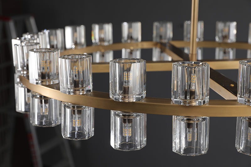 Arcachon Crystal 2-Tier Round Chandelier 54“ Customization-MEET LIGHTING