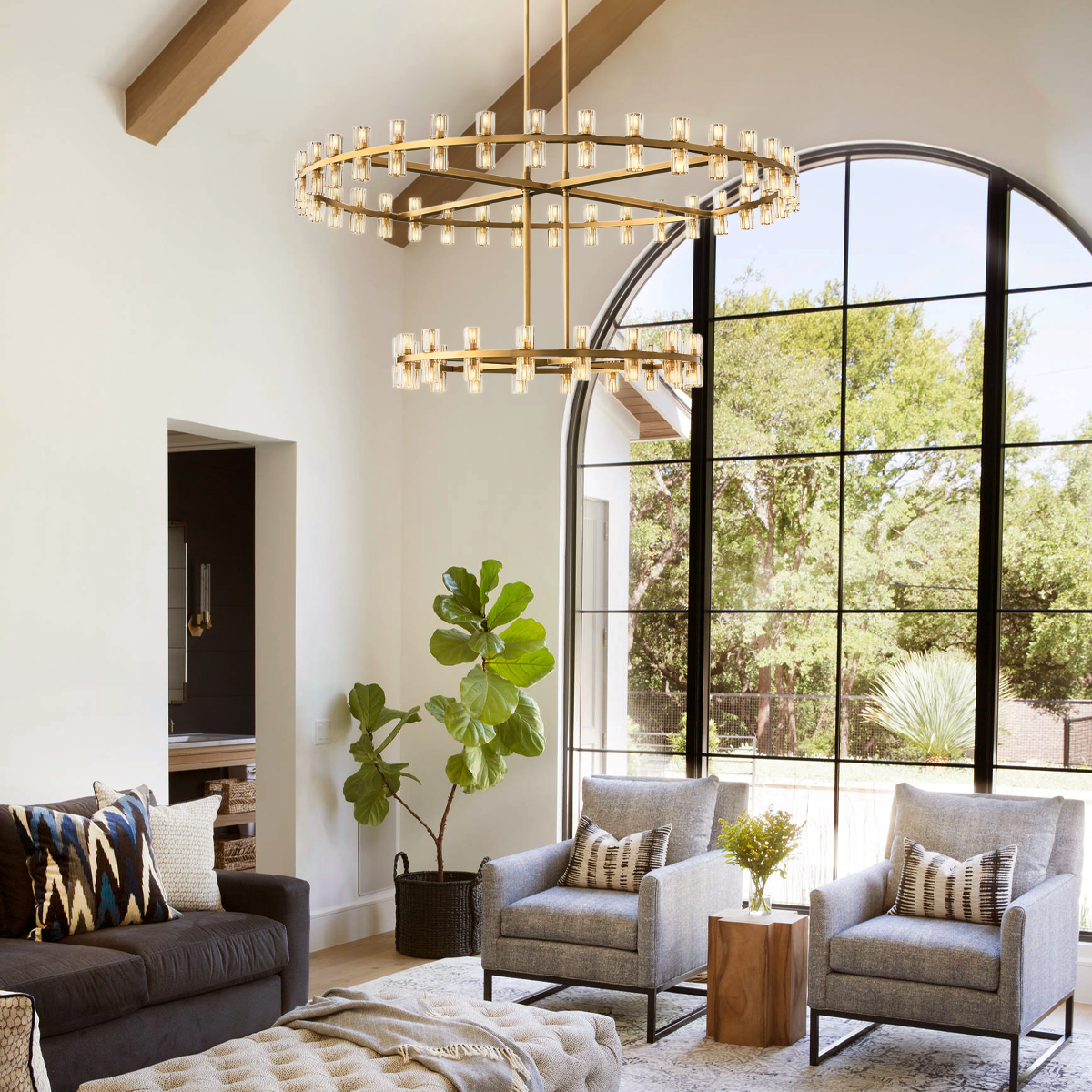 Arcachon Crystal 2-Tier Round Chandelier 54“ Customization-MEET LIGHTING