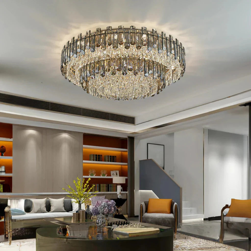 Arina Luxury Round Crystal Chandelier 31"-MEET LIGHTING