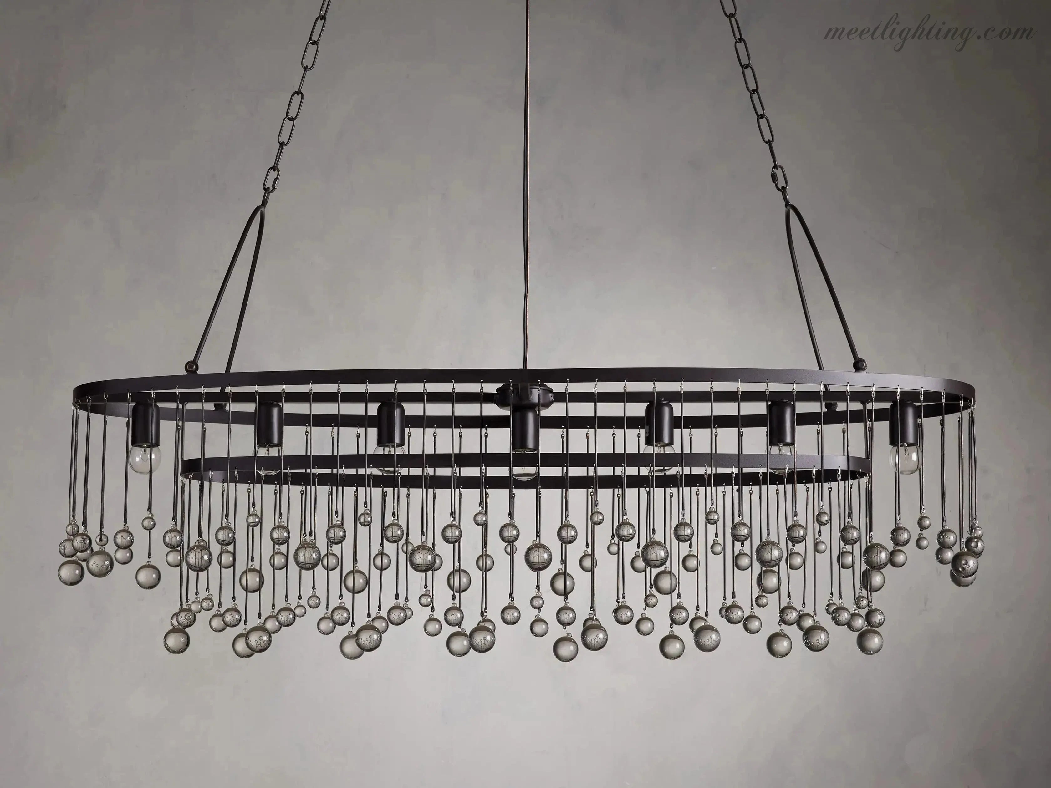 Aubrey 7 Light Oval Chandelier-MEET LIGHTING