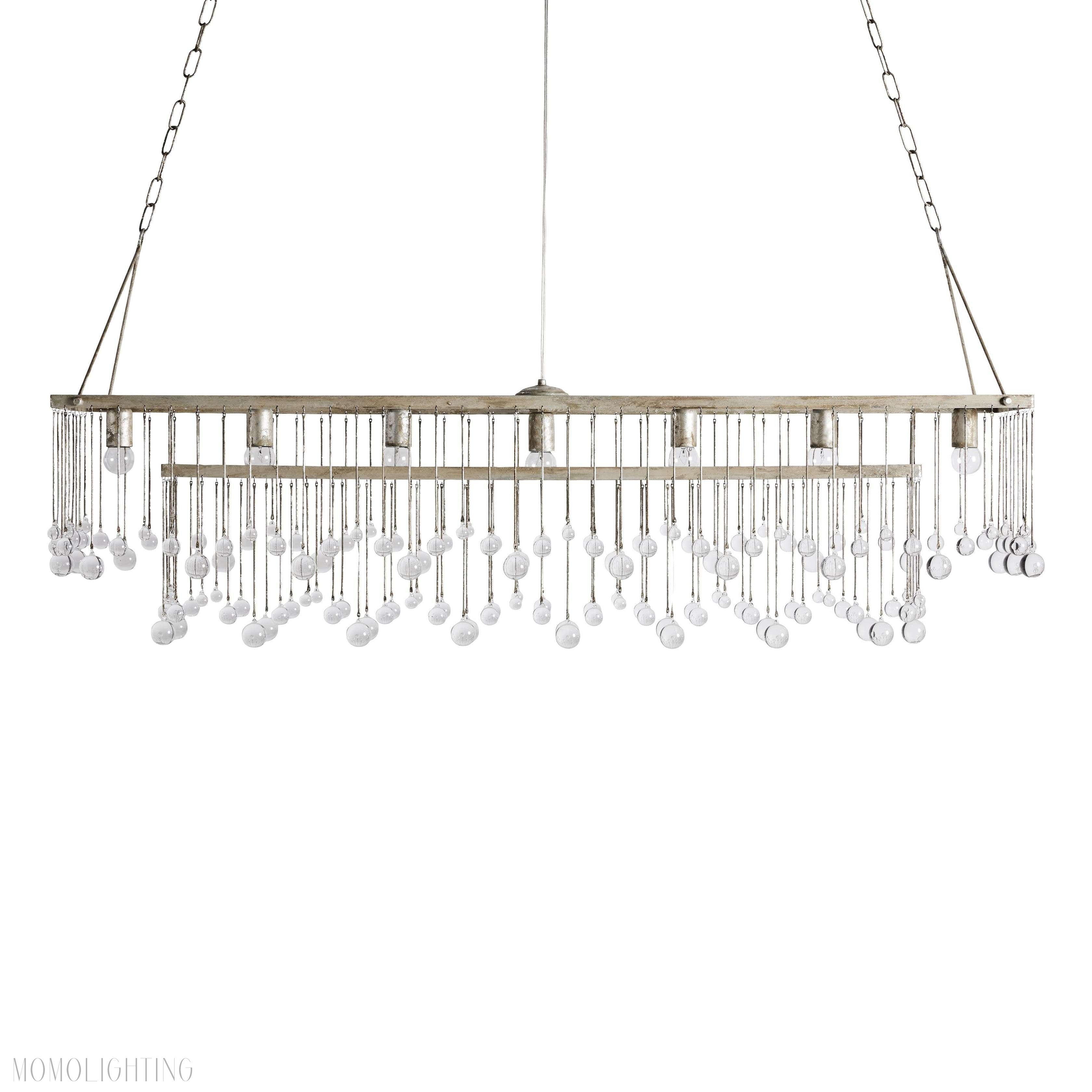 Aubrey Crystal Ball Rectangular Chandelier 47'' 60''-Momo Lighting