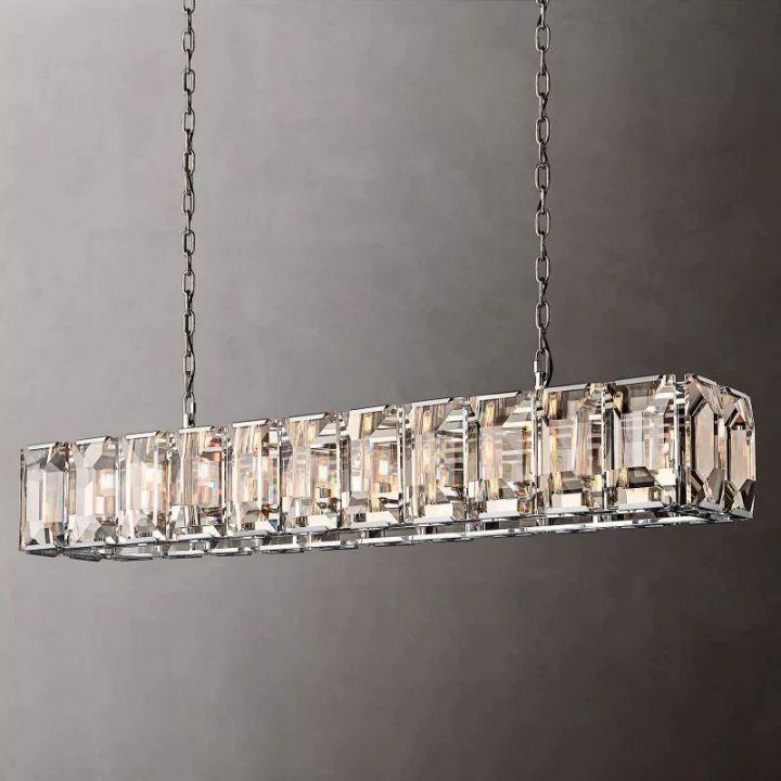 Harlow Crystal Rectangular Chandelier 74"