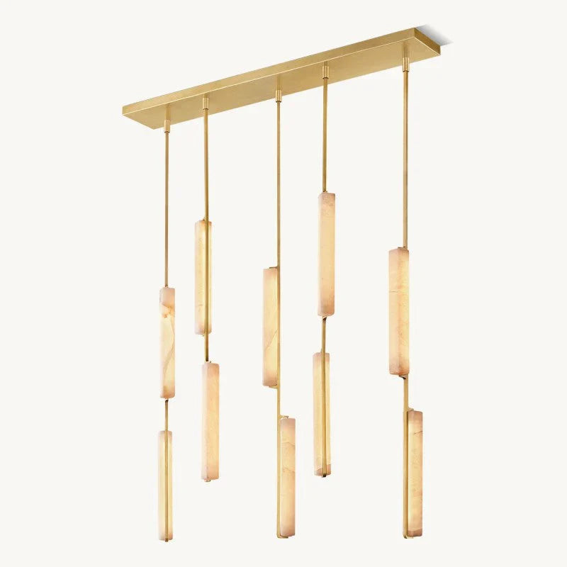 Audon Alabaster Linear Chandelier 54"-MEET LIGHTING