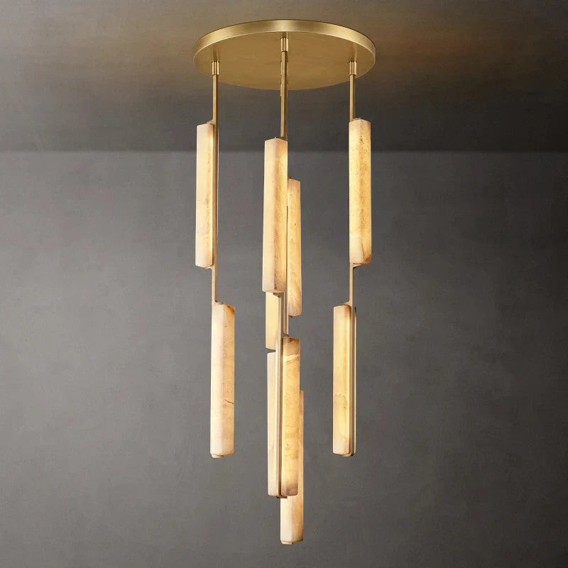 Audon Alabaster Round Chandelier-MEET LIGHTING