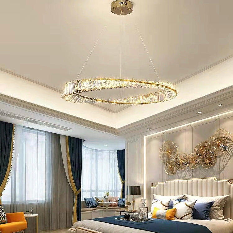Ring Crystal Chandelier Luxury Living/ Dining Room Ceiling Lamp Bedroom Light-MEET LIGHTING