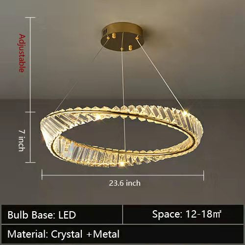 Ring Crystal Chandelier Luxury Living/ Dining Room Ceiling Lamp Bedroom Light-MEET LIGHTING