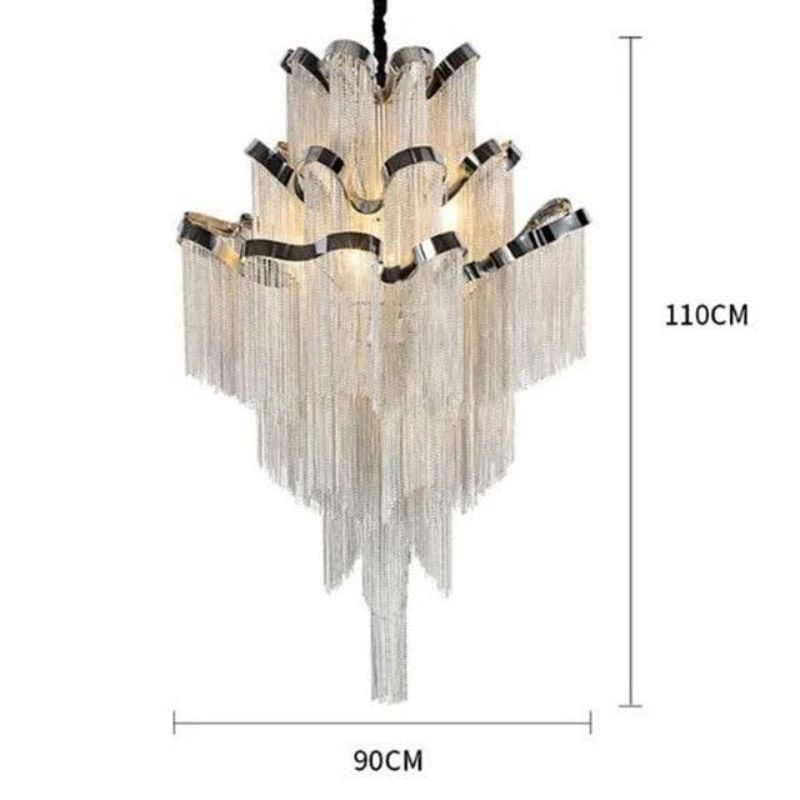 Baucis Aluminum Chain Tassel Chandelier-MEET LIGHTING