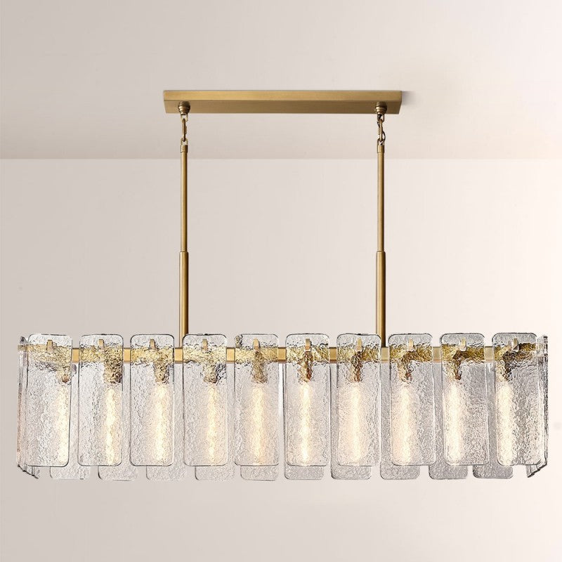 Camette Glass Rectangular Chandelier 60"W