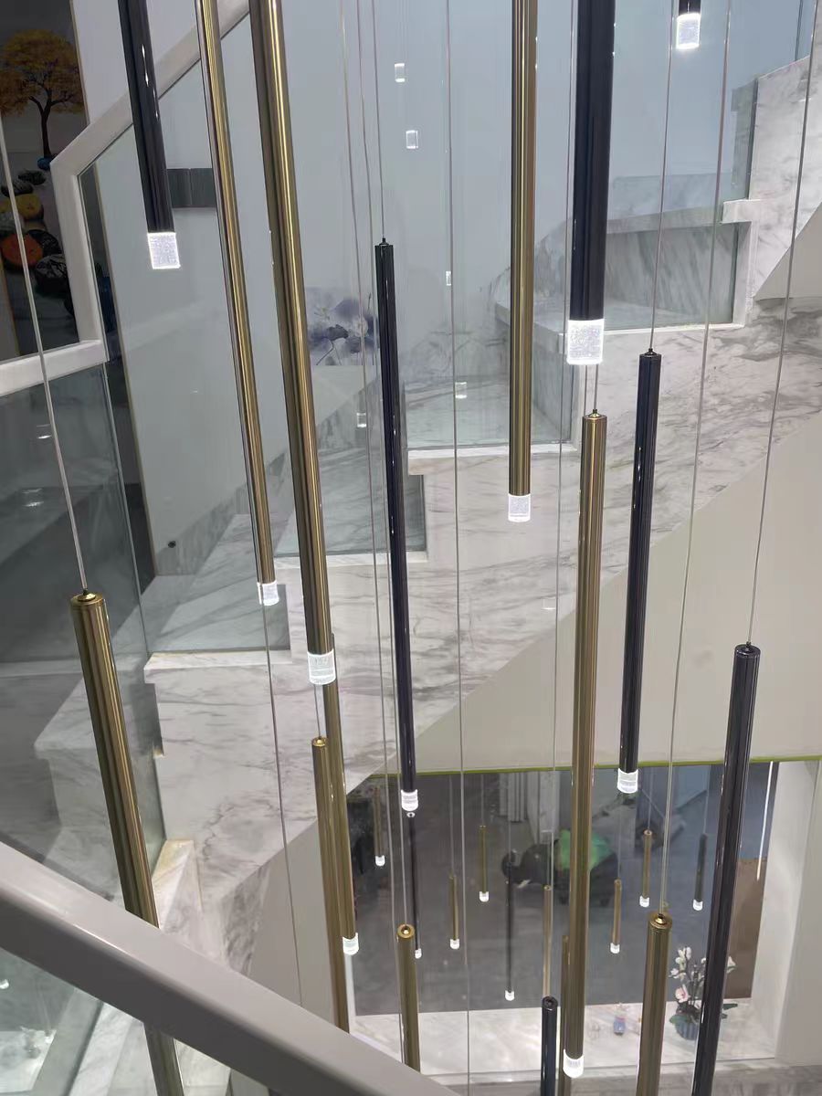 Bellini Round Metal Tubular Pendant Light Chandelier-MEET LIGHTING