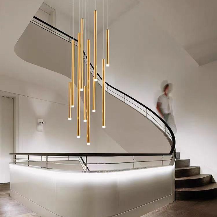 Bellini Round Metal Tubular Pendant Light Chandelier-MEET LIGHTING