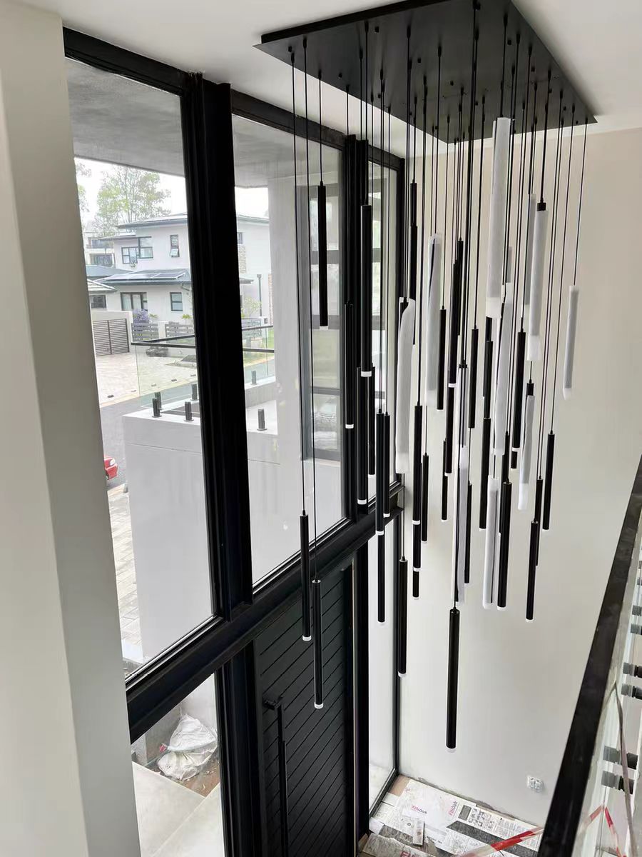 Bellini Round Metal Tubular Pendant Light Chandelier-MEET LIGHTING