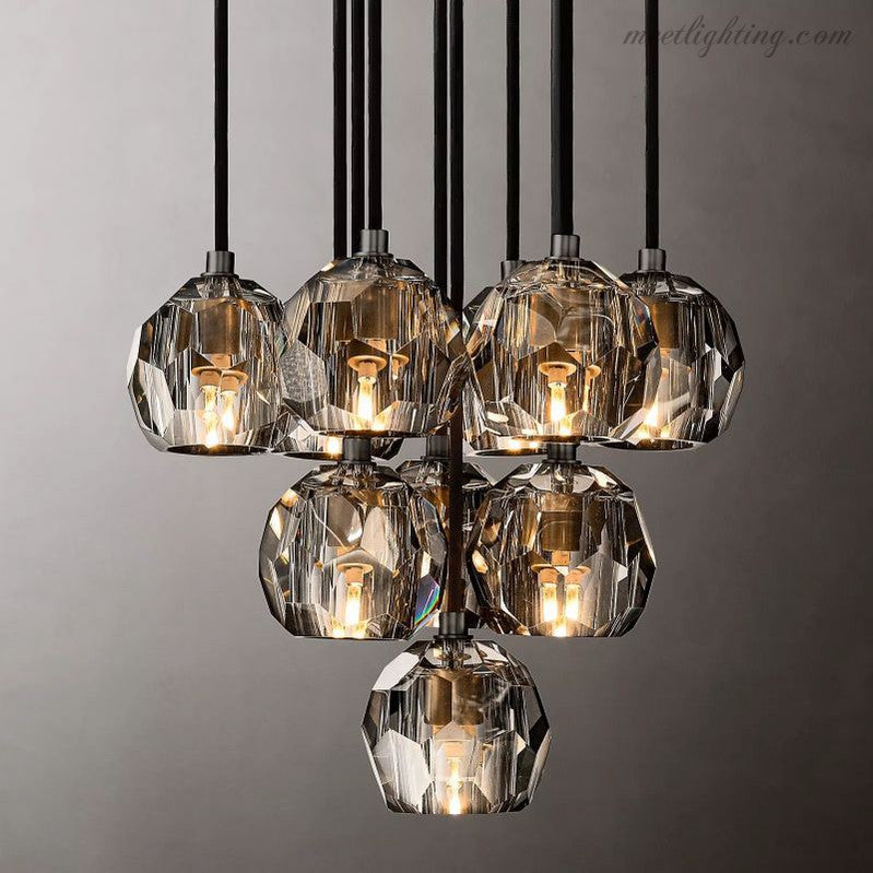 Boule Glass Round Cluster Chandelier 14"-MEET LIGHTING