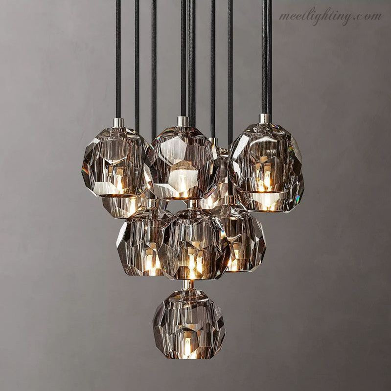 Boule Glass Round Cluster Chandelier 14"-MEET LIGHTING