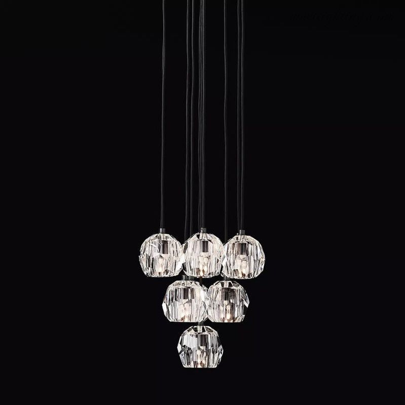Boule Glass Round Cluster Chandelier 14"-MEET LIGHTING