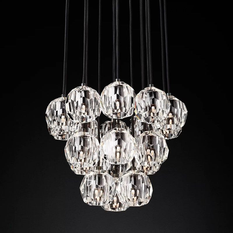 Boule Glass Round Cluster Chandelier 19"-MEET LIGHTING